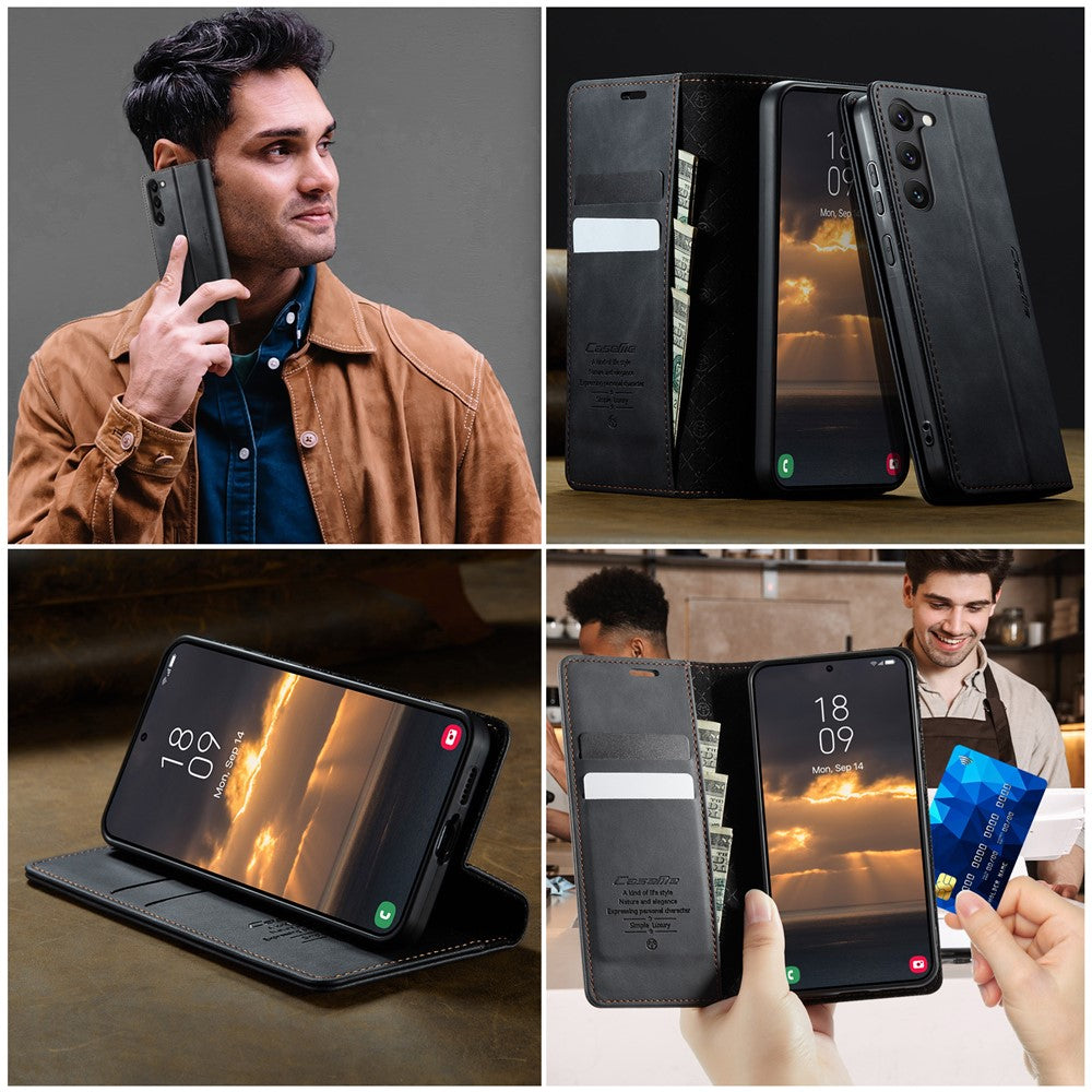 CASEME For Samsung Galaxy S23+ Case  033 Series RFID Blocking Wallet Stand Calf Texture Leather Phone Cover