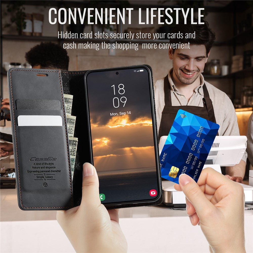 CASEME For Samsung Galaxy S23+ Case  033 Series RFID Blocking Wallet Stand Calf Texture Leather Phone Cover