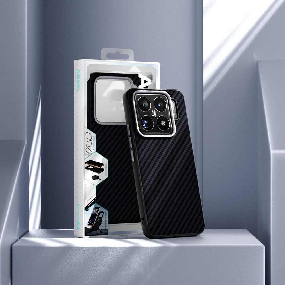 ABEEL For Xiaomi 15S Pro Magnetic Case Wide Carbon Fiber Texture Back Cover