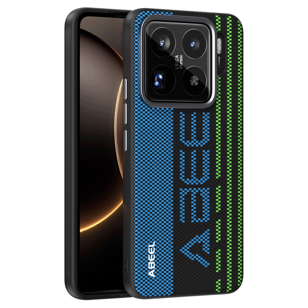 ABEEL For Xiaomi 15S Pro Magnetic Case Micro-Embossing 6D Printed PC TPU Aluminum Alloy Leather Phone Cover