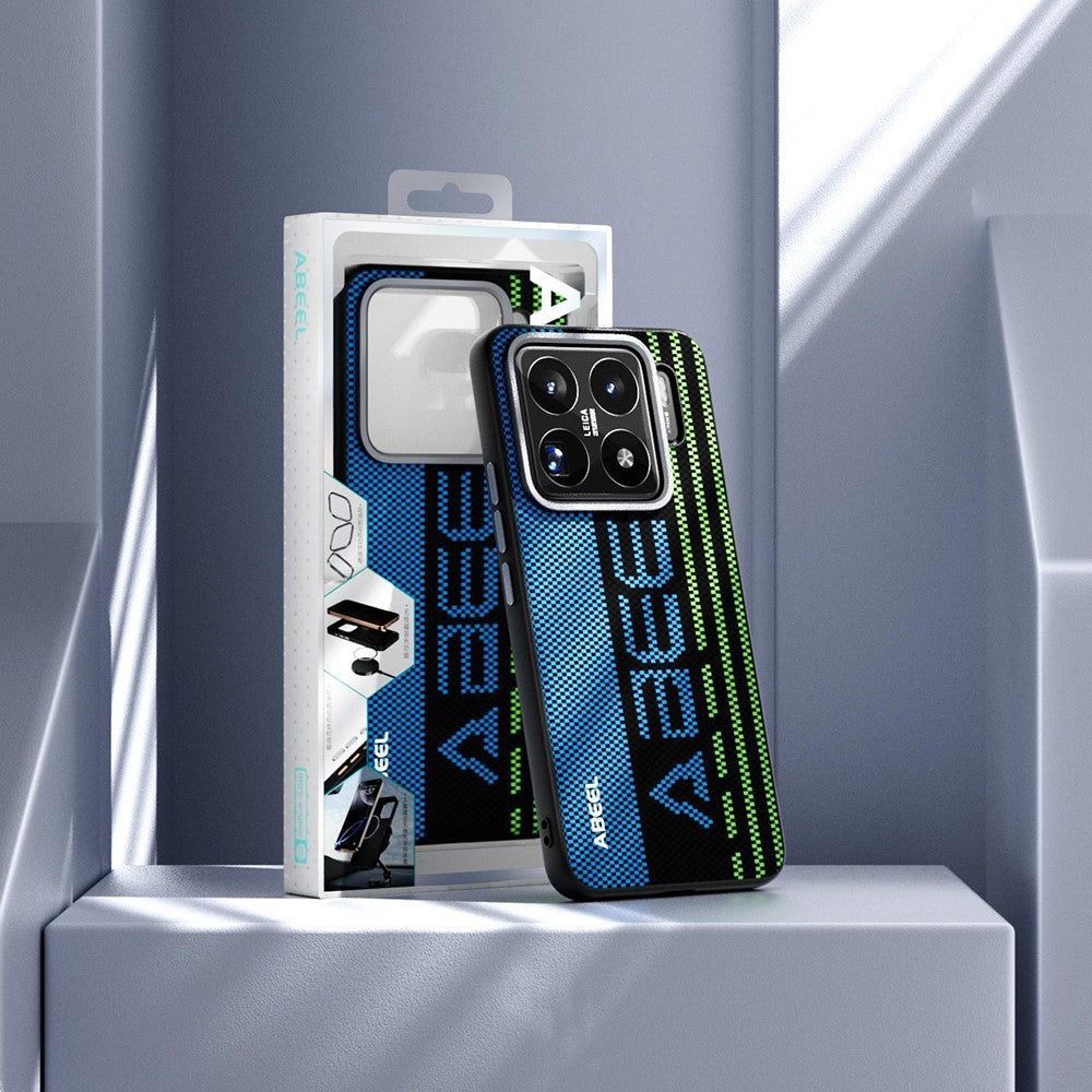 ABEEL For Xiaomi 15S Pro Magnetic Case Micro-Embossing 6D Printed PC TPU Aluminum Alloy Leather Phone Cover