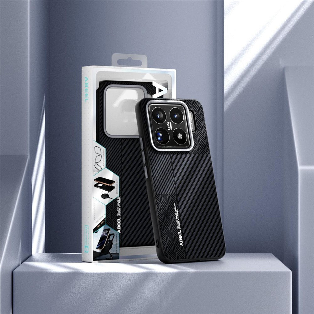 ABEEL For Xiaomi 15S Pro Magnetic Case PC + TPU + Aluminum Alloy + PU Leather Slim Phone Back Cover