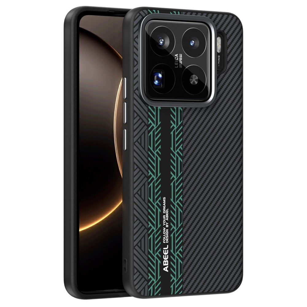 ABEEL Magnetiskt Skal För Xiaomi 15S Pro PC + TPU + Aluminiumlegering + PU-läder Slimmat mobilskal