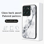 For Motorola Edge 60 Fusion 5G / Edge 60 5G Case Marble Pattern Tempered Glass + PC + TPU Protective Phone Cover
