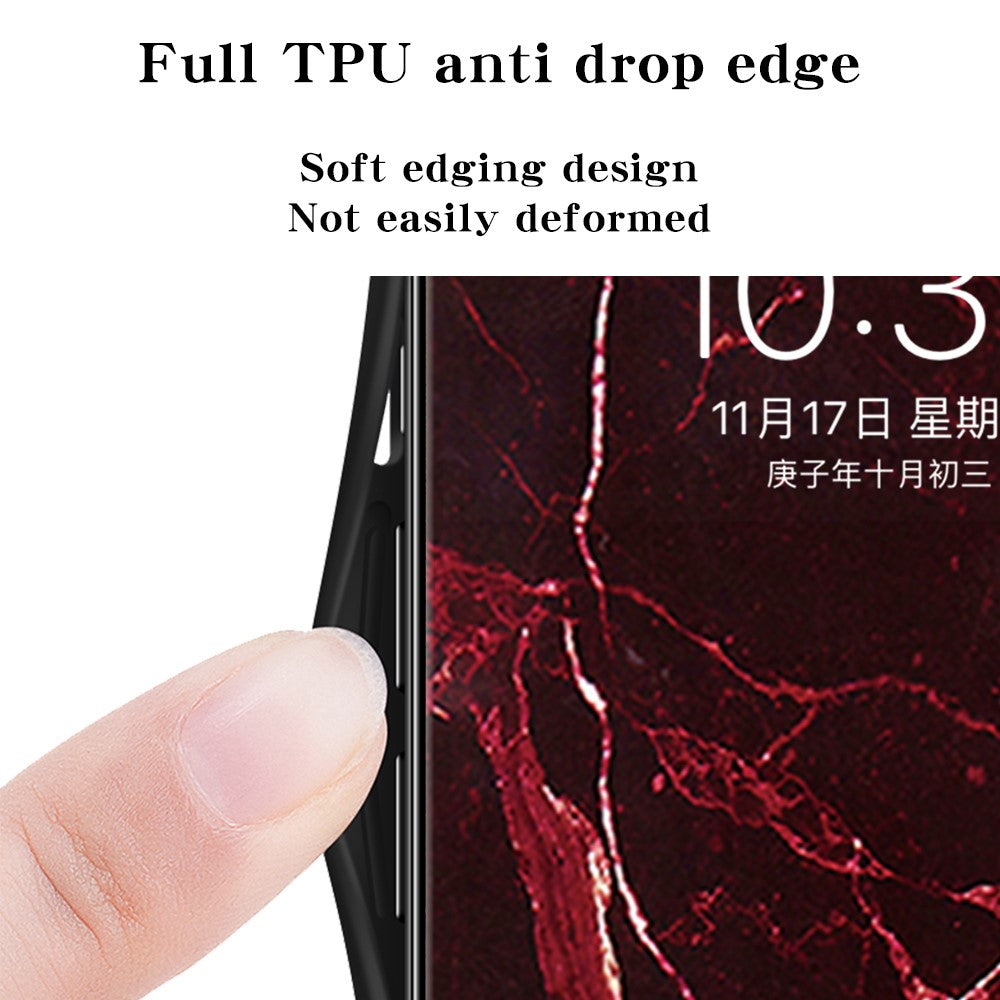 For Motorola Edge 60 Fusion 5G / Edge 60 5G Case Marble Pattern Tempered Glass + PC + TPU Protective Phone Cover