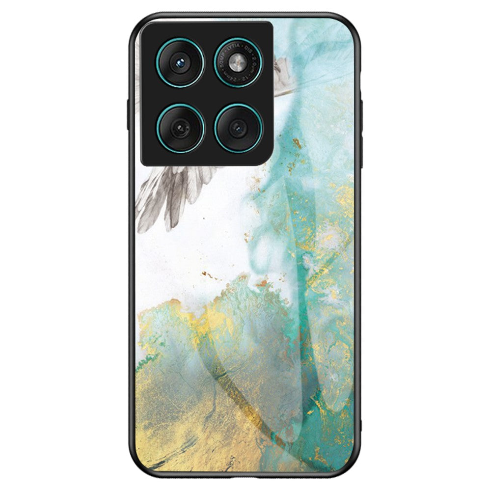 For Motorola Edge 60 Fusion 5G / Edge 60 5G Case Marble Pattern Tempered Glass + PC + TPU Protective Phone Cover