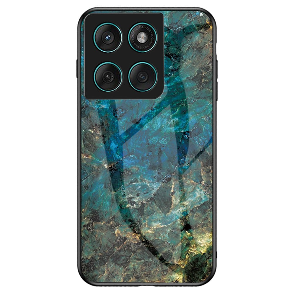 For Motorola Edge 60 Fusion 5G / Edge 60 5G Case Marble Pattern Tempered Glass + PC + TPU Protective Phone Cover