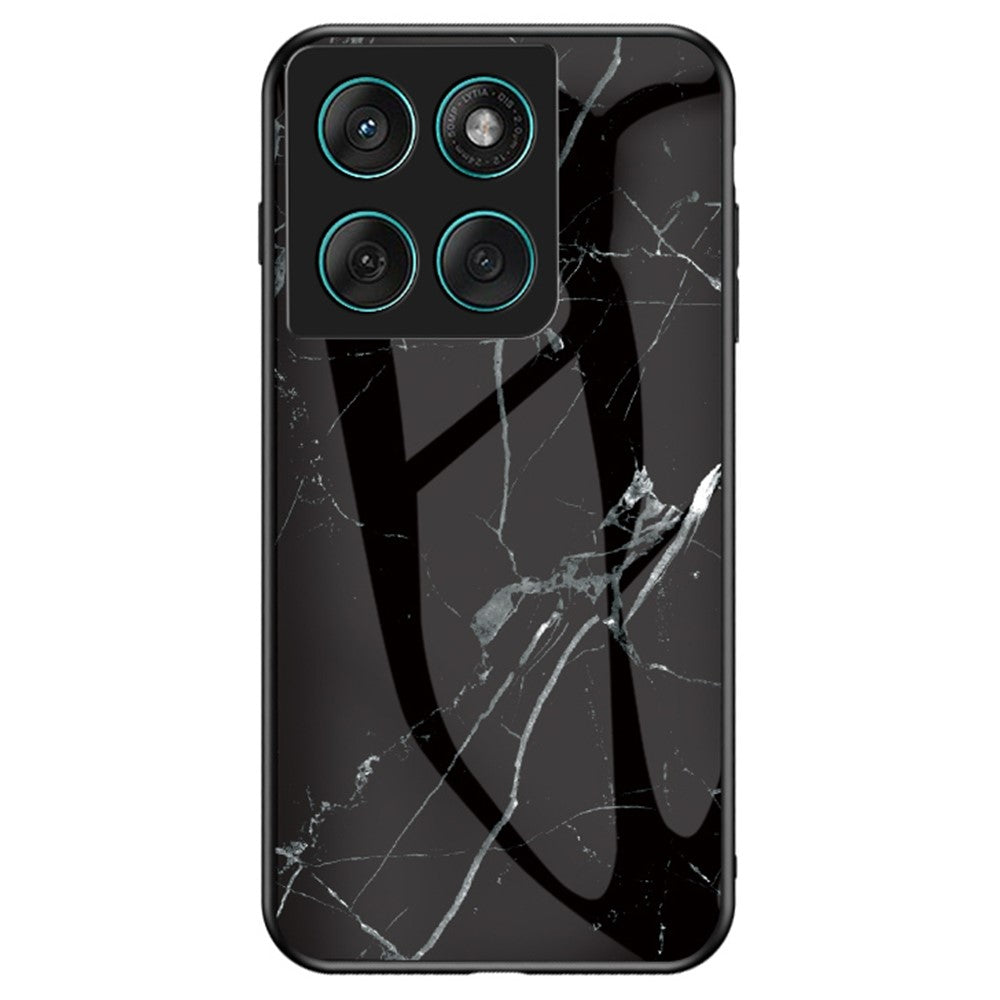 For Motorola Edge 60 Fusion 5G / Edge 60 5G Case Marble Pattern Tempered Glass + PC + TPU Protective Phone Cover