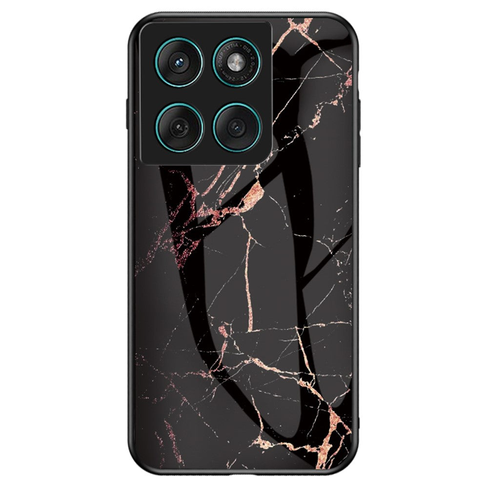 For Motorola Edge 60 Fusion 5G / Edge 60 5G Case Marble Pattern Tempered Glass + PC + TPU Protective Phone Cover