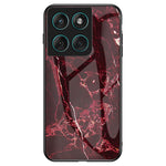 For Motorola Edge 60 Fusion 5G / Edge 60 5G Case Marble Pattern Tempered Glass + PC + TPU Protective Phone Cover