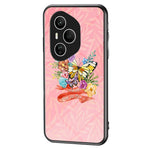 For Honor 400 Pro 5G (Global) Case Butterfly Pattern TPU + Tempered Glass Protective Phone Cover