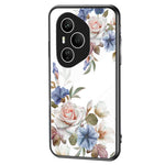 For Honor 400 Pro 5G (Global) Case Floral Pattern TPU + Tempered Glass Protective Phone Cover