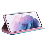 Samsung Galaxy A14 5G / A14 4G Stötsäkert PU-läderskal med 3D-mönster och tryck, plånboksfodral med rem