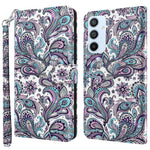 Samsung Galaxy A14 5G / A14 4G Stötsäkert PU-läderskal med 3D-mönster och tryck, plånboksfodral med rem