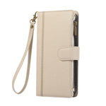 For Xiaomi 14T Pro Case Multi Card Slots Zipper Leather Phone Cover with Shoulder Strap / Wrist Strap
