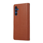 For Samsung Galaxy S25 / S24 Case Multi Card Slots Zipper Leather Phone Cover with Shoulder Strap / Wrist Strap