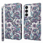 For Samsung Galaxy S23 3D Pattern Printed PU Leather Case Shockproof Phone Foldable Stand Wallet Cover with Strap