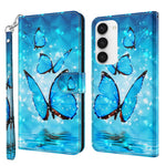 For Samsung Galaxy S23 3D Pattern Printed PU Leather Case Shockproof Phone Foldable Stand Wallet Cover with Strap