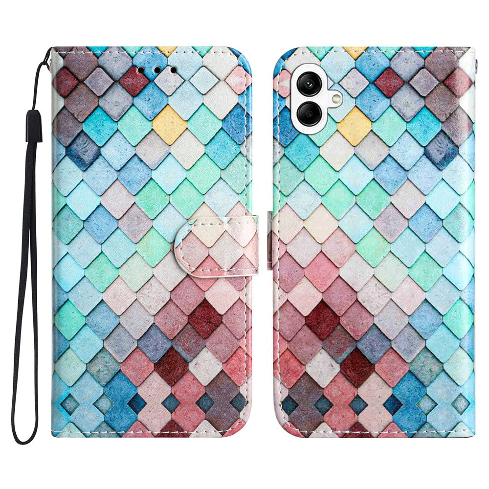 For Samsung Galaxy A08 5G / A08 4G / A07 4G Printed Pattern PU Leather Phone Cover Wallet Case with Stand