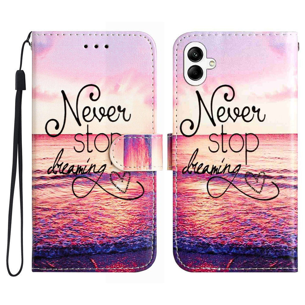 For Samsung Galaxy A08 5G / A08 4G / A07 4G Printed Pattern PU Leather Phone Cover Wallet Case with Stand