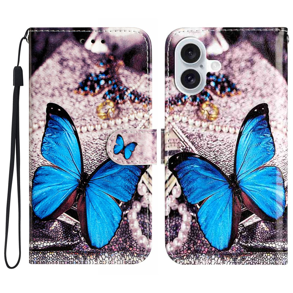 For iPhone 17 Wallet Case Printed Pattern Design Leather Phone Cover
