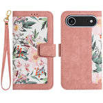 Til iPhone Air Cover i PU-læder med blomstermotiv og kortpladser/håndledsrem
