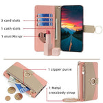 Til Samsung Galaxy S25+ Cover Spejlpung Læder Telefoncover med Kæde Skulderrem