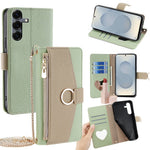 Til Samsung Galaxy S25+ Cover Spejlpung Læder Telefoncover med Kæde Skulderrem