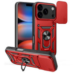 For iPhone 17 Pro Max Case with Slide Camera Lid PC + TPU Kickstand Phone Cover