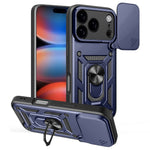 For iPhone 17 Pro Max Case with Slide Camera Lid PC + TPU Kickstand Phone Cover