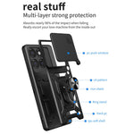 For Motorola Edge 60 Pro 5G Case with Slide Camera Lid PC + TPU Kickstand Phone Cover