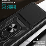 For Motorola Edge 60 Pro 5G Case with Slide Camera Lid PC + TPU Kickstand Phone Cover