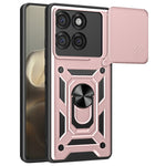 For Motorola Edge 60 Pro 5G Case with Slide Camera Lid PC + TPU Kickstand Phone Cover