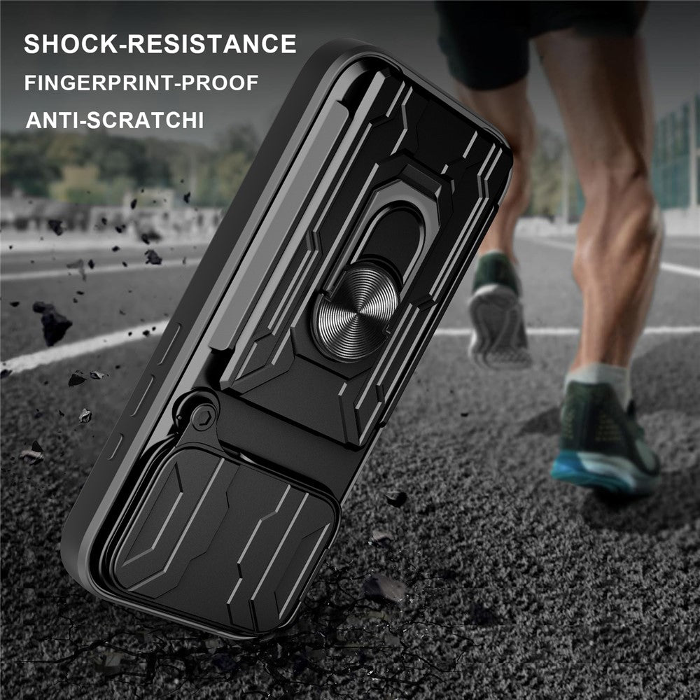 Til iPhone 17 Pro Max Cover PC + TPU Støtteben Telefon Bagsidecover med Kameraskyder