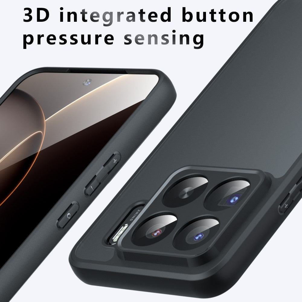 For Xiaomi 15S Pro Case Skin-Touch TPU + PC Matte Phone Back Cover, Transparent Black