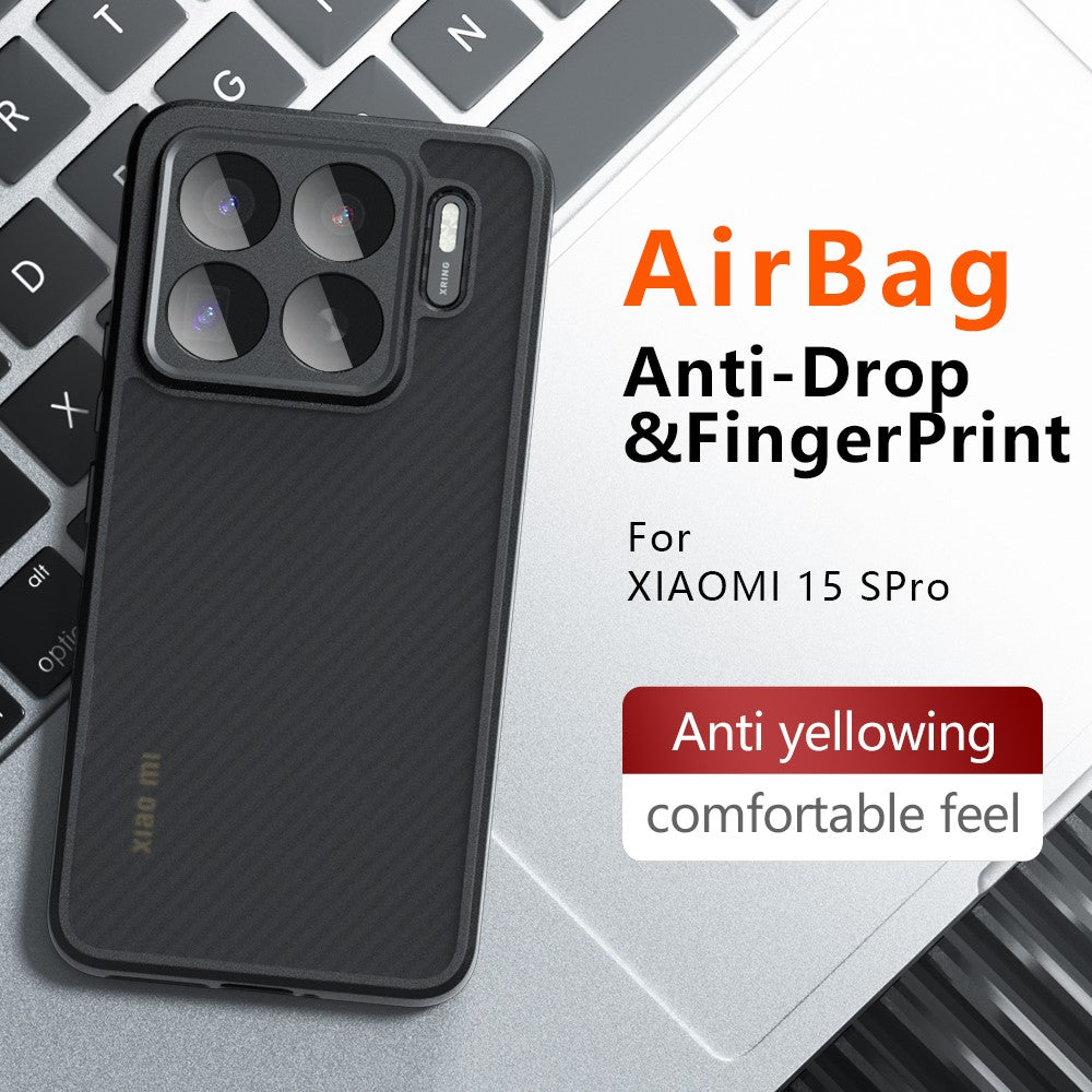 For Xiaomi 15S Pro Case Skin-Touch TPU + PC Matte Phone Back Cover, Transparent Black
