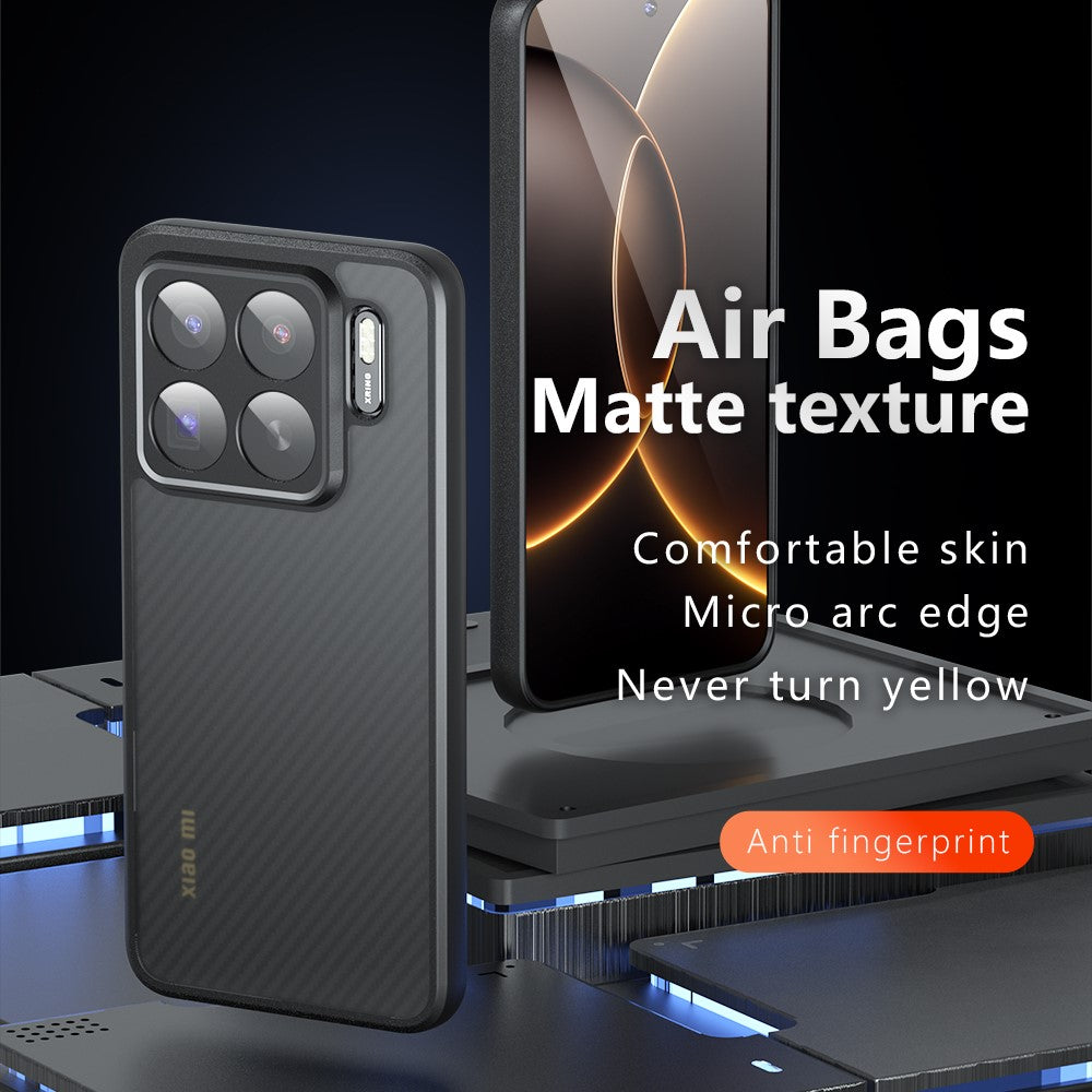 For Xiaomi 15S Pro Case Skin-Touch TPU + PC Matte Phone Back Cover, Transparent Black