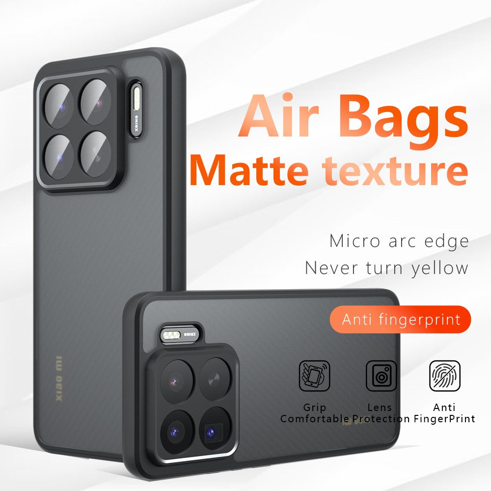 For Xiaomi 15S Pro Case Skin-Touch TPU + PC Matte Phone Back Cover, Transparent Black