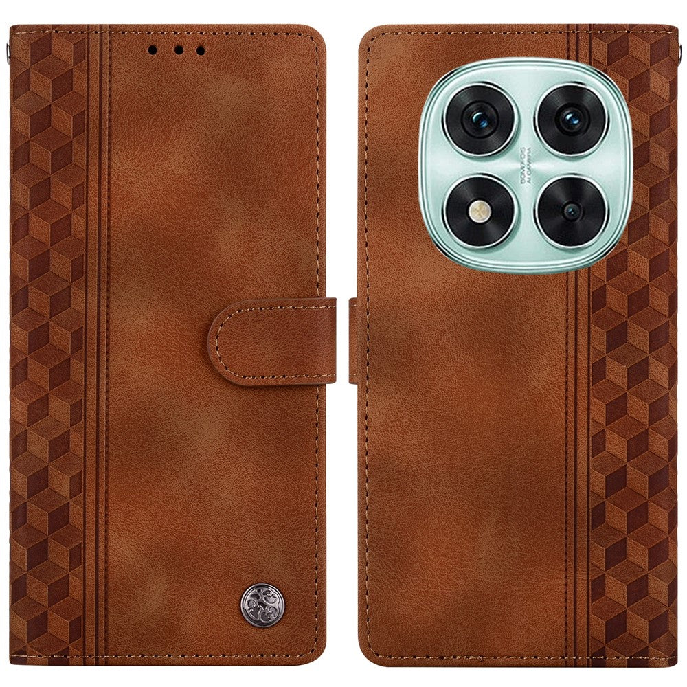 For Xiaomi Redmi Note 14 Pro 4G Leather Case Imprinted Checkered Pattern Wallet Stand Flip Phone Cover