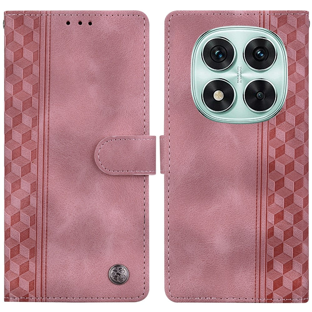 For Xiaomi Redmi Note 14 Pro 4G Leather Case Imprinted Checkered Pattern Wallet Stand Flip Phone Cover