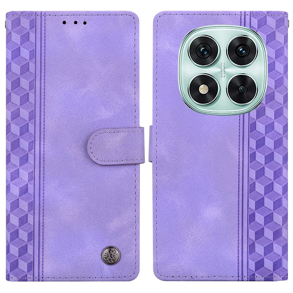 For Xiaomi Redmi Note 14 Pro 4G Leather Case Imprinted Checkered Pattern Wallet Stand Flip Phone Cover
