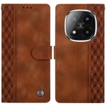 For Xiaomi Redmi Note 14 Pro+ 5G Leather Case Imprinted Checkered Pattern Wallet Stand Flip Phone Cover