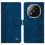 For Xiaomi Redmi Note 14 Pro+ 5G Leather Case Imprinted Checkered Pattern Wallet Stand Flip Phone Cover