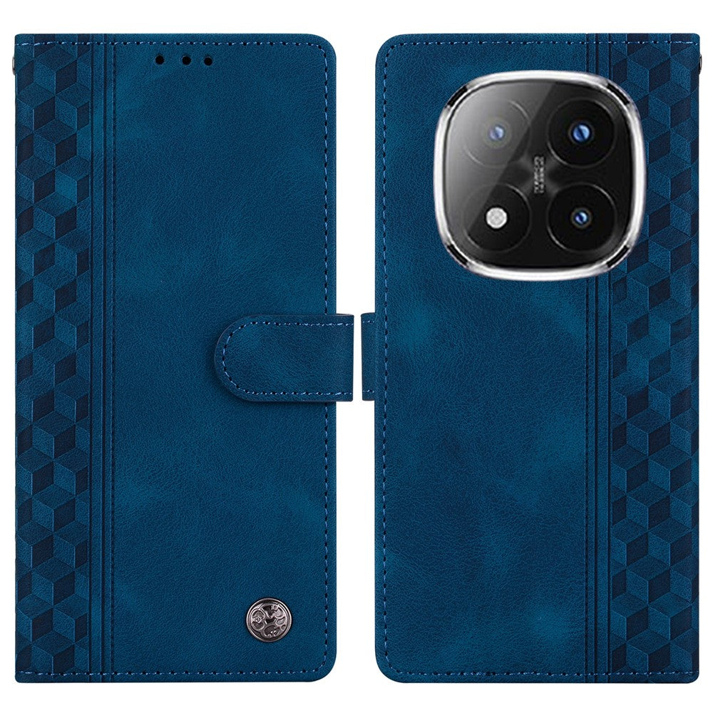 For Xiaomi Redmi Note 14 Pro+ 5G Leather Case Imprinted Checkered Pattern Wallet Stand Flip Phone Cover