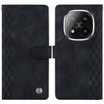 For Xiaomi Redmi Note 14 Pro+ 5G Leather Case Imprinted Checkered Pattern Wallet Stand Flip Phone Cover