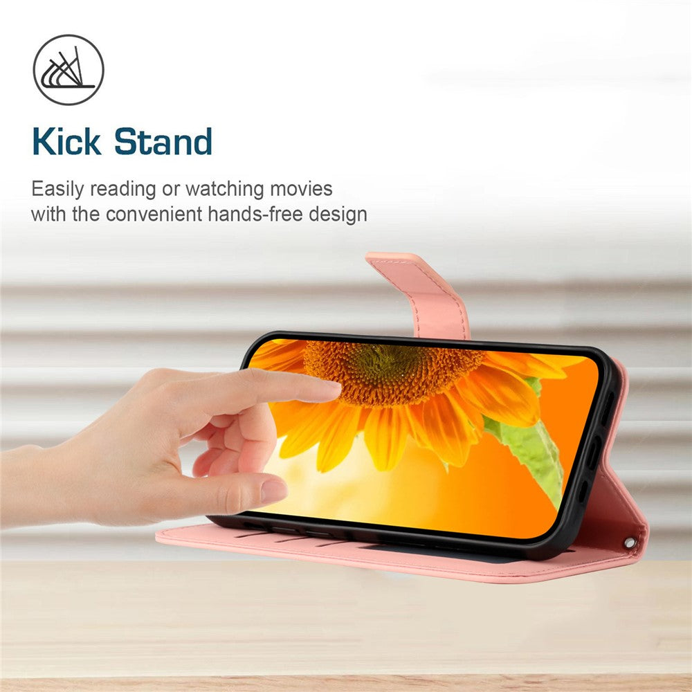 For Oppo A5x 5G  /  4G Case Sunflower Imprint Leather Wallet Phone Cover with Wrist Strap