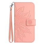 For Oppo A5x 5G  /  4G Case Sunflower Imprint Leather Wallet Phone Cover with Wrist Strap