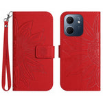 For Oppo A5x 5G  /  4G Case Sunflower Imprint Leather Wallet Phone Cover with Wrist Strap