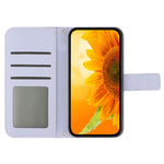 For Motorola Moto G56 5G Case Sunflower Imprint Leather Wallet Phone Cover with Wrist Strap