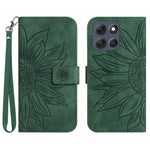 For Motorola Moto G56 5G Case Sunflower Imprint Leather Wallet Phone Cover with Wrist Strap